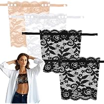 6 Pcs Lady Lace Clip-on Mock Camisole Bra Insert Overlay Modesty