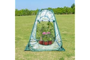 SEVEN COLORS HOUSE Seven Color House Portable Mini Greenhouse Pop-up Plant Greenhouse for Outdoor and Indoor Waterproof & UV Protected Green House with Roll-up Zipper Doors 27.5"x27.5"x31.5"