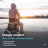 Helavo All Terrain Rollator Walker with Seat 12" Pneumatic Tires Foldable view 4
