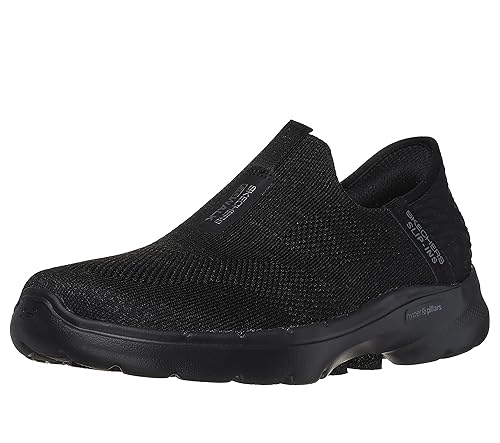 Skechers Women's Hands Free Slip-ins Go Walk 6-Fabulous View Sneaker, Black, 9.5