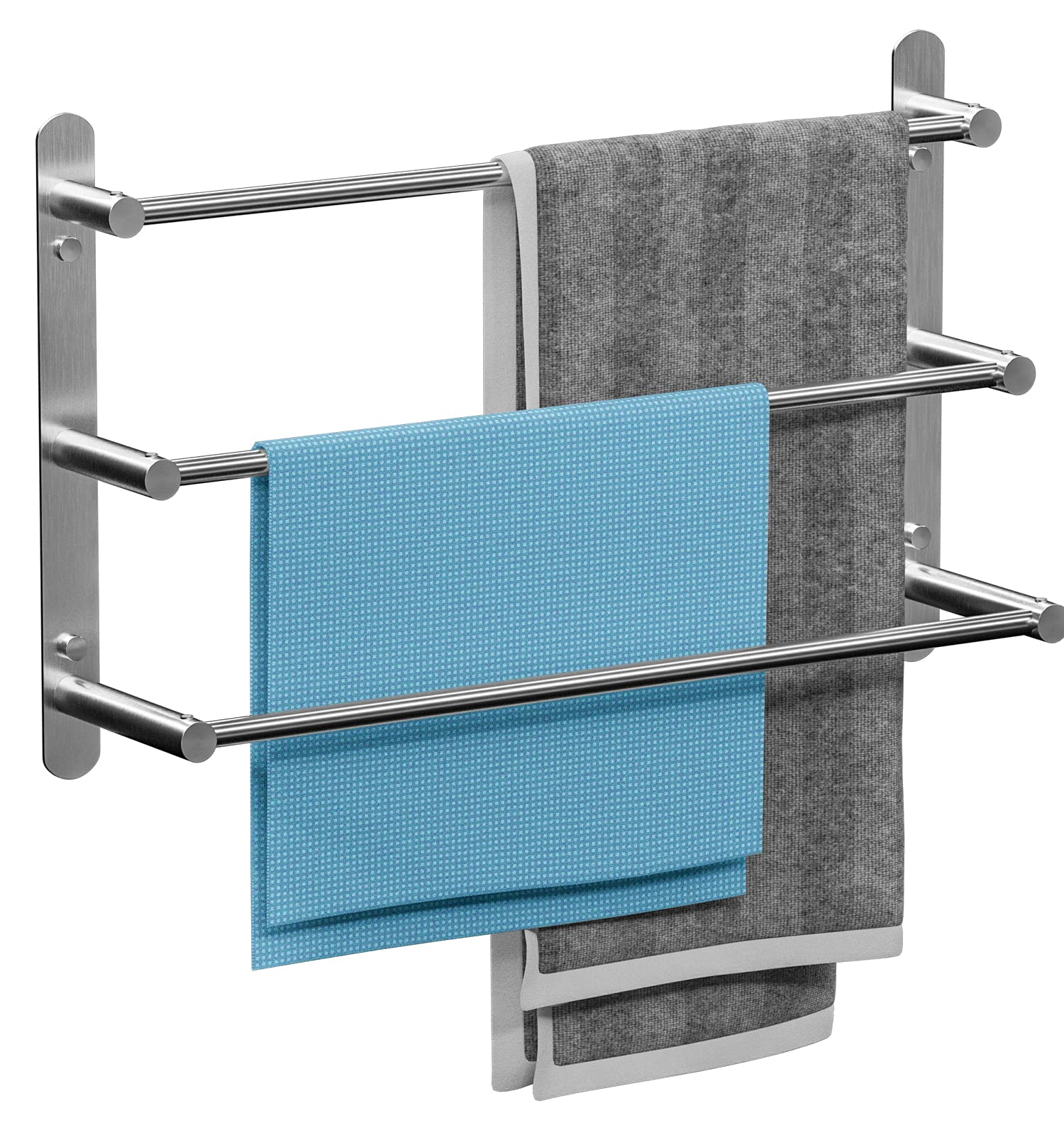 Towel Rail, 304 Stainless Steel Towel Rail Shelf 3 Rails 80 cm Wall Bathroom Towel Rail Towel Rail for Bathroom Kitchen Toilet