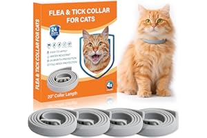 TRIHOOD 4 Pack Flea and Tick Collar for Cats - 20" Adjustable Collar Fits Cat, Long-Lasting 24-Month Protection for Small, Medium, and Large Cat - Waterproof Flea Tick Prevention