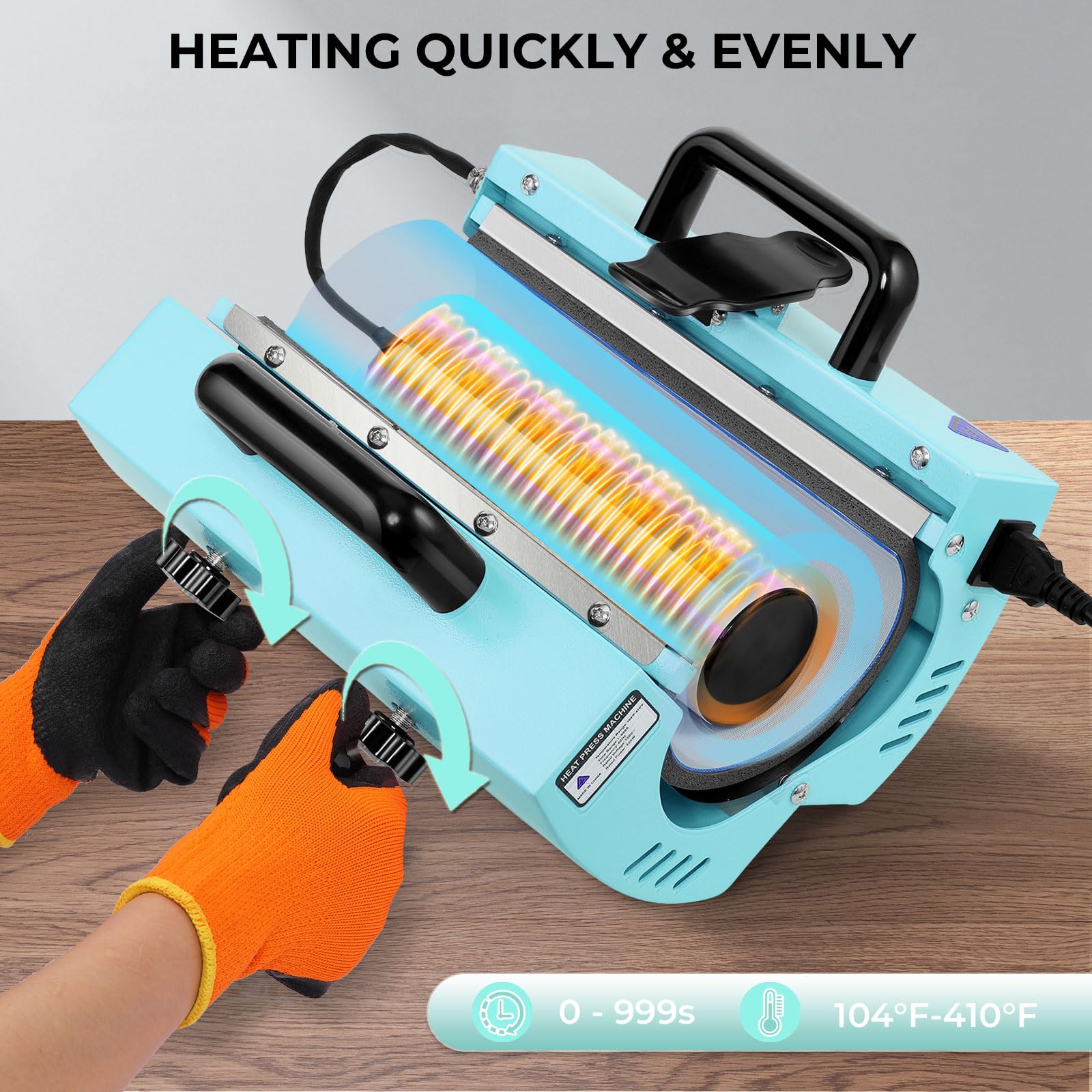 Whubefy Tumbler Press Mug Press for 11-30OZ Sub Tumbler Glass Jar Can Coffee Ceramic Mugs,Cup Heat Press with Heat Tape, Gloves Sublimation Paper,Tumbler Heat Press Machine,Blue