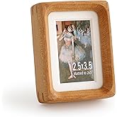 SoochART Natural Wood Picture Frame,Picture 2x3 with Mat or 2.5x3.5 Without Mat,Standing Desk Photo Frame 2.5 by 3.5,Plexiglass,Tabletop or Wall Display