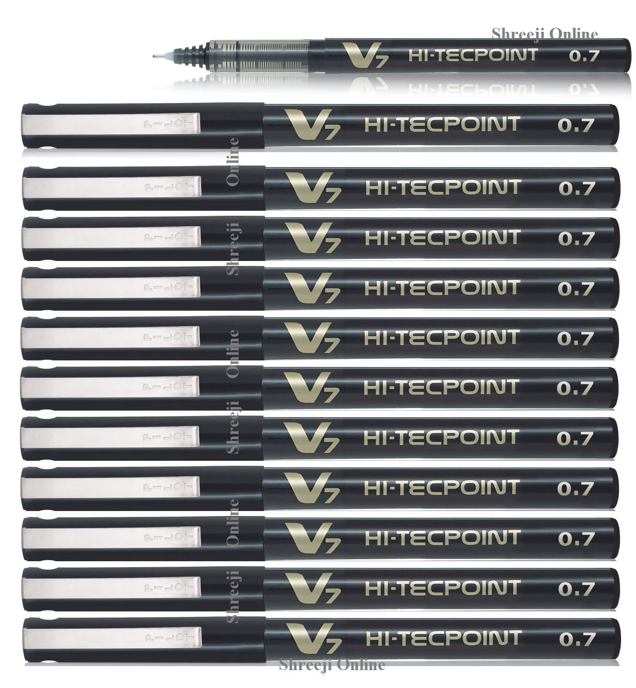 Pilot BX-V7-B Hi-Tecpoint Rollerball Pen, 0.7 mm Tip - Black, Box of 12 — image 1