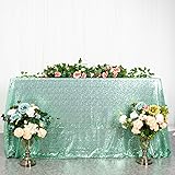 ShinyBeauty 60x102-Inch-Mint Green-Sequin Rectangular Tablecloth for Party Cake Dessert Table (Mint Green)