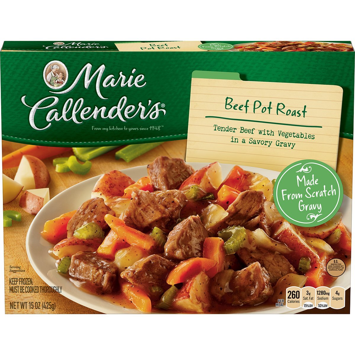 Marie Callender's Frozen Dinner, Beef Pot Roast, 15 Ounce