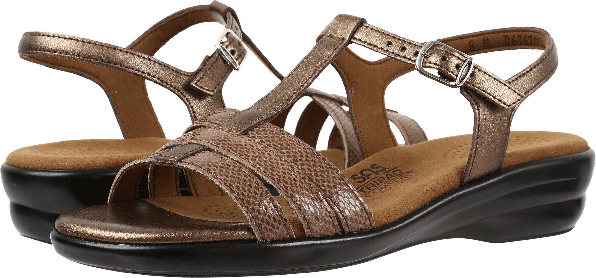 SAS Womens Capri Bronze Snake 10.5 WW - Double Wide