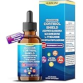 NURAFUSE Liposomal Cortisol Shield, Ashwagandha, Magnesium, Theanine, Phosphatidylserine, St Johns Wort Liquid Drops – Ultra Potent, Natural Taste – 2 FL OZ (60ml)