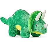 The Petting Zoo Baby Triceratops Stuffed Animal Plushie, Dinosaur Animals, ZOOLOGEE Green Dinosaur Plush Toy 11 inches