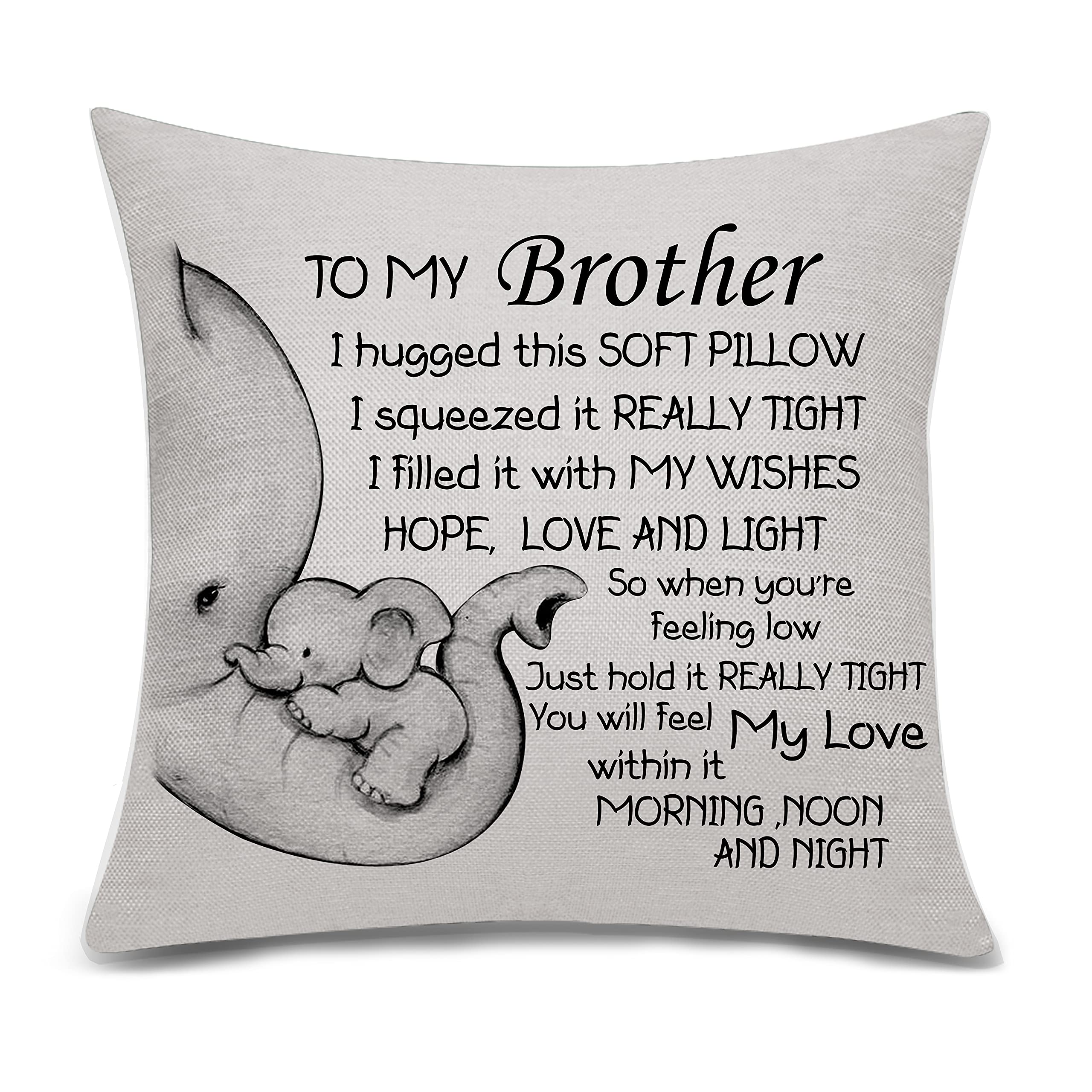 Bacmaxom Brother Gifts from Sister - Cushion Cover & Throw Pillow Cover for Brother Birthday