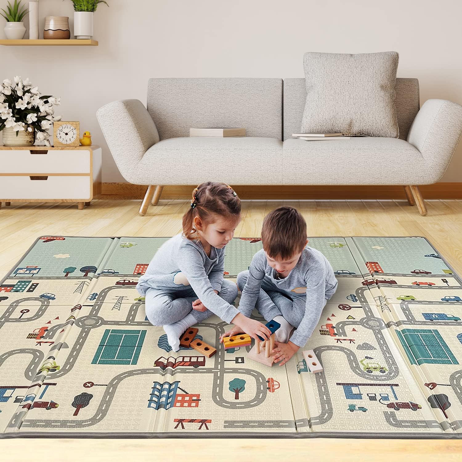 Tapis De Jeu Pour Enfant Bebe 180x0x1 5cm Tapis De Sol Xxl En Mousse Epais Pliable Reversible Tapis D Eveil Pour Bebe Tapis De Motricite Favorisant Le Developpement Sensoriel Amazon Fr Cuisine