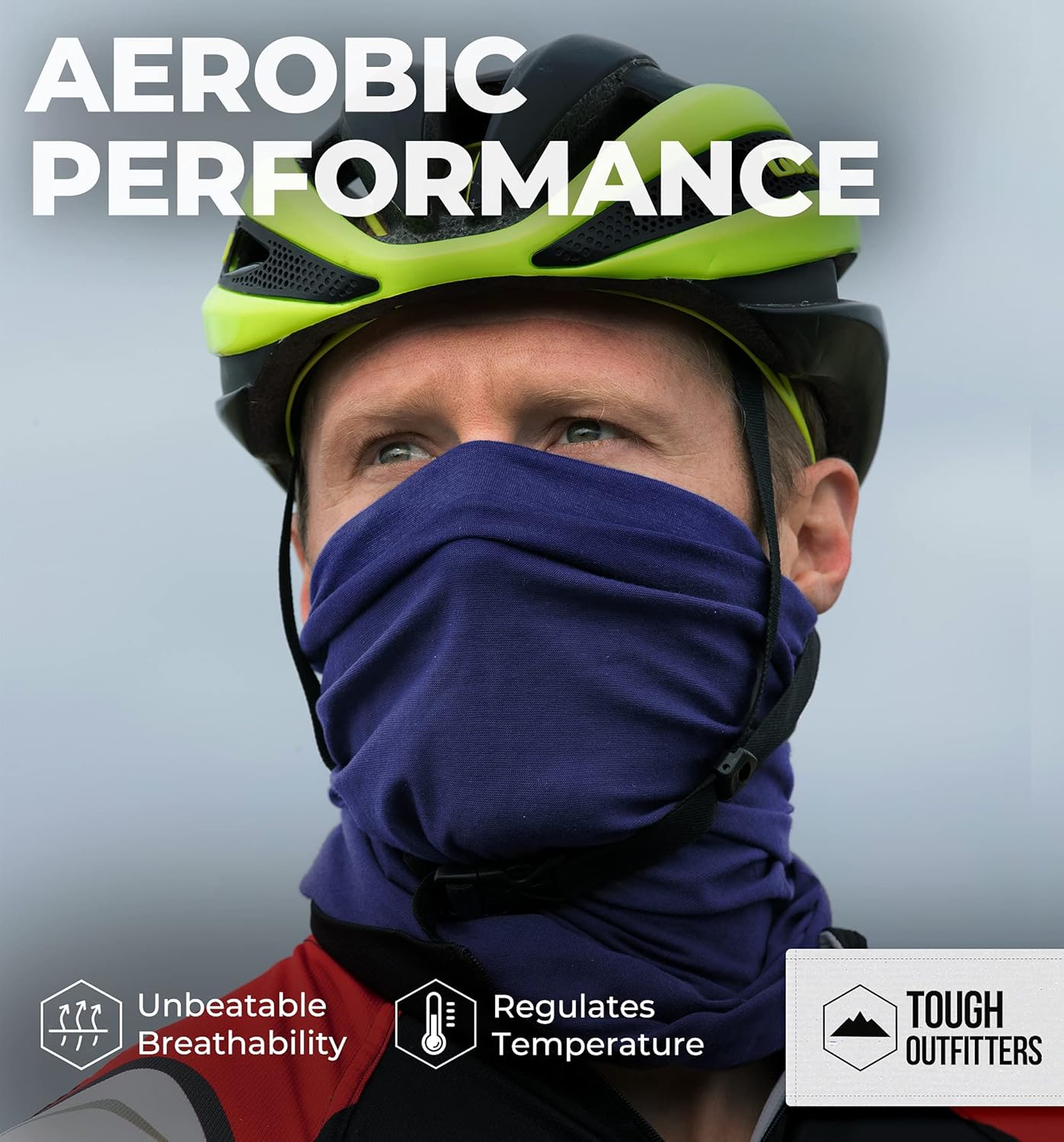 Tough Headband Neck Gaiter Face Mask & Sleeve w/ UV & Dust Protection, Navy Blue: Clothing
