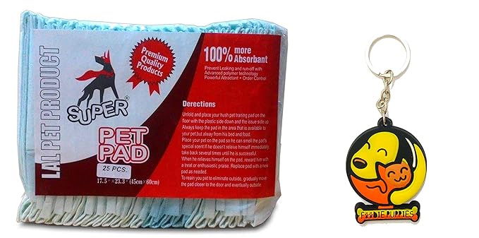 Foodie Puppies Training Pad for Dogs (25 Pieces) with Free Key Ring