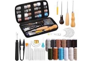 Leather Sewing Kit,48 PCS Heavy Duty Sewing Kit for Carseat Carpet Shoes Backpack Repair DIY Crafting