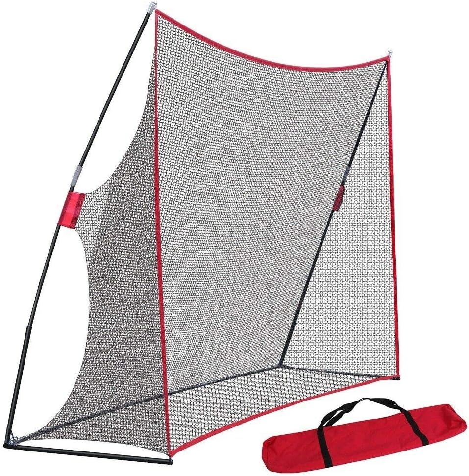 Kanizz Portable Golf Training Aids Home Backyard Fairway Round Swing Practice Driving Training Equipment 10 x 7FT Hitting Net Driving with Carrying Bag