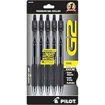 Pilot G2 Premium Tintenroller (10 Stück) – Feine Spitze, Schwarze Tinte, Nachfüllbar & Einziehbar