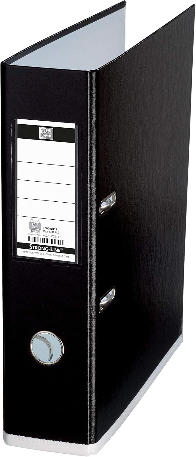 Oxford MyColour A4 Folder, 8 cm Wide, Two-Tone Black and White, Pack of 10, black/white