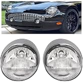 HECASA Headlights Compatible with 2003-2005 Thunderbird | Pair; Replacement for 5W6Z13008A 5W6Z13008B FO2502208 FO2503208 Headlamps Clear Lens Left and Right