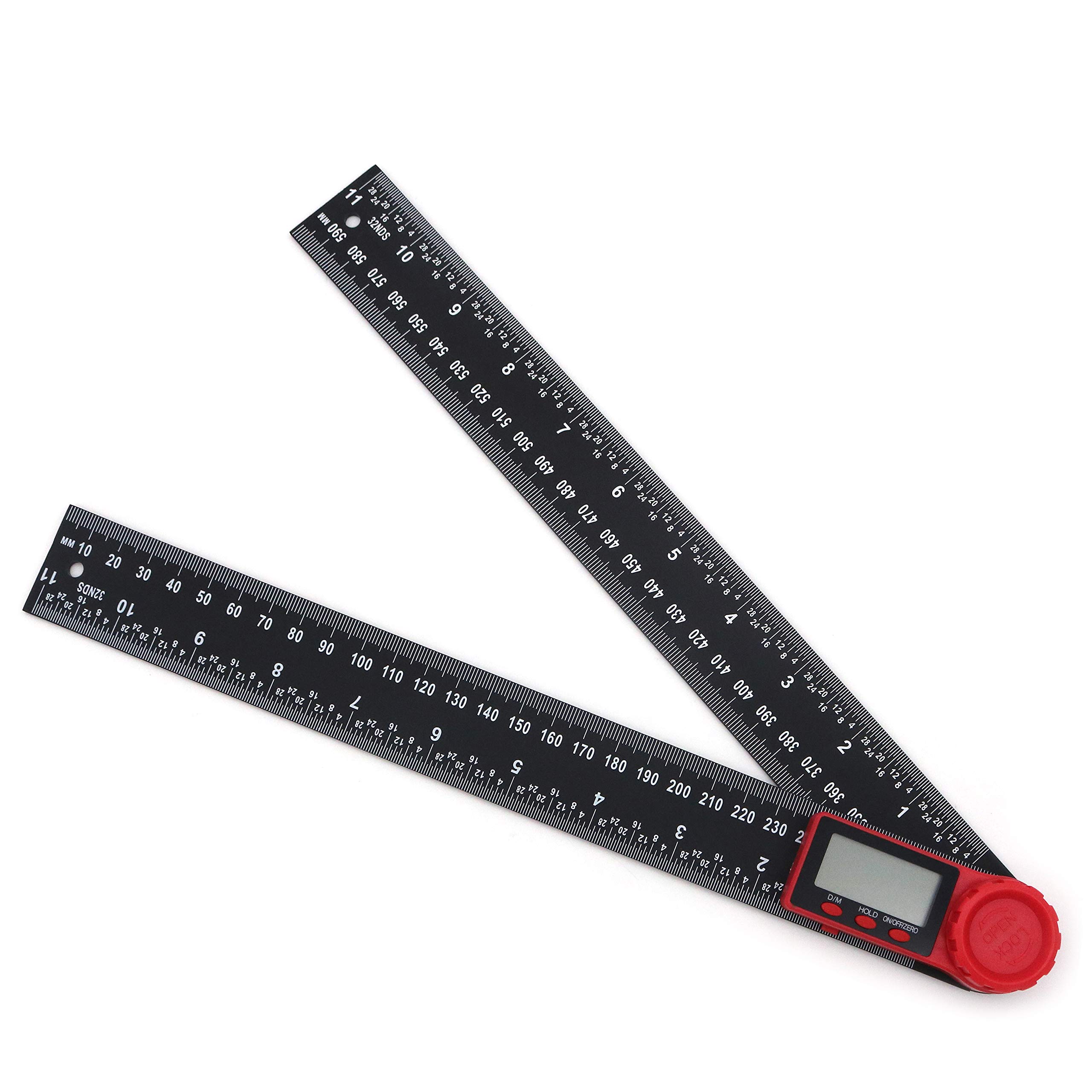 DollaTek 2 in 1 Digital Display Angle Ruler Protractor Digital Caliper Black Vernier Caliper Level (0-300mm)