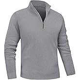 MAGNIVIT Men's Sweater Quarter Zip Pullover Fall Winter Spring Knitted Solid Color Sweater