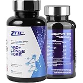 ZNC 10-in-1 NAD+ Supplement with Liposomal NAD, Urolithin A & Resveratrol for Energy & Cellular Repair - 60 Vegan Capsules