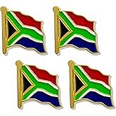 stidsds South Africa Flag Pin - South Africa Flags Pins Lapel South African Flag Enamel Lapel Pin Men Women Suit & Waving Patriotic Metal Badge Souvenir Hat Backpacks Decoration(4 Pack)
