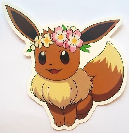 Flower Crown Eevee Vinyl Sticker