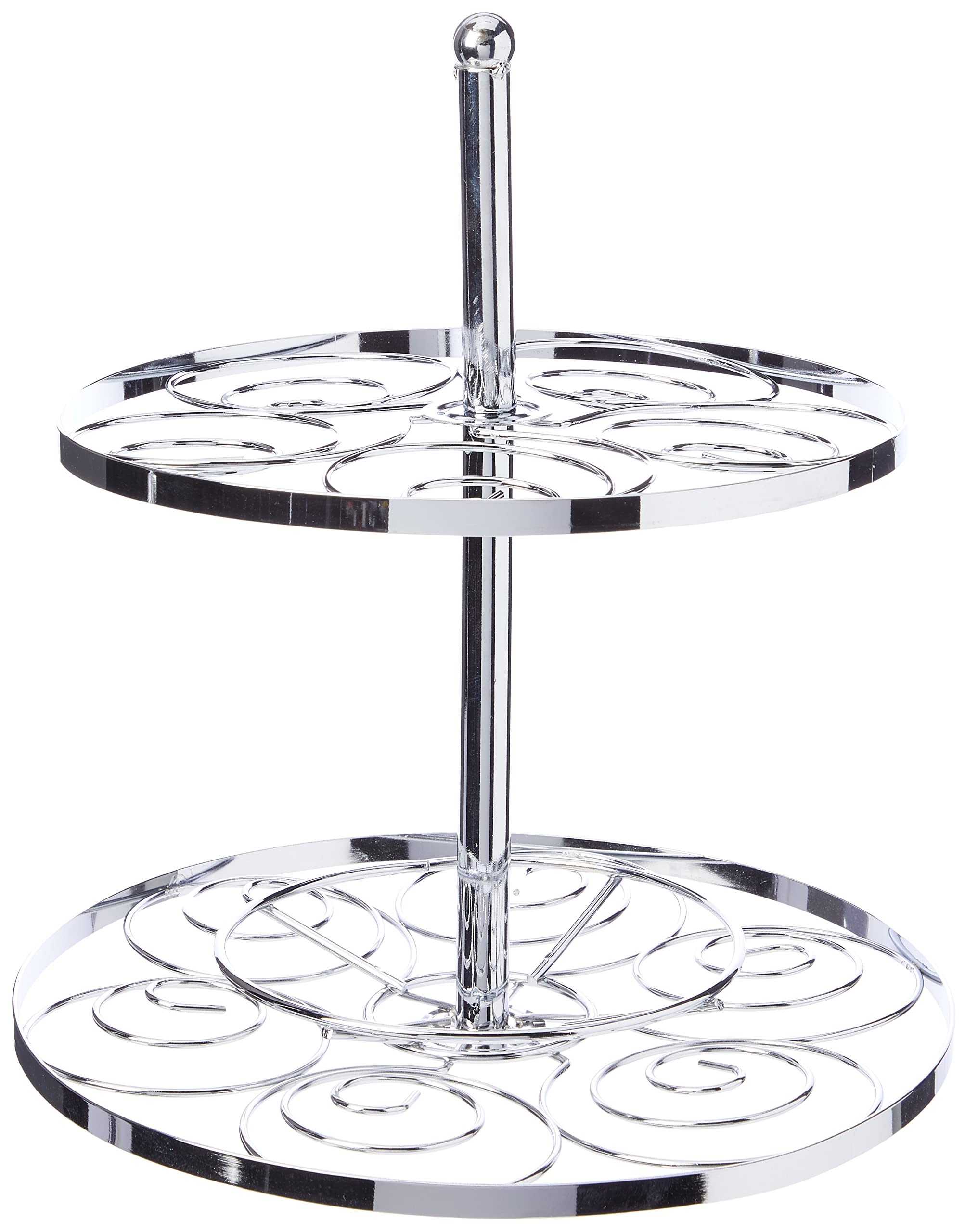 Premier Housewares Swirl 2-Tier Cake Stand - Chrome