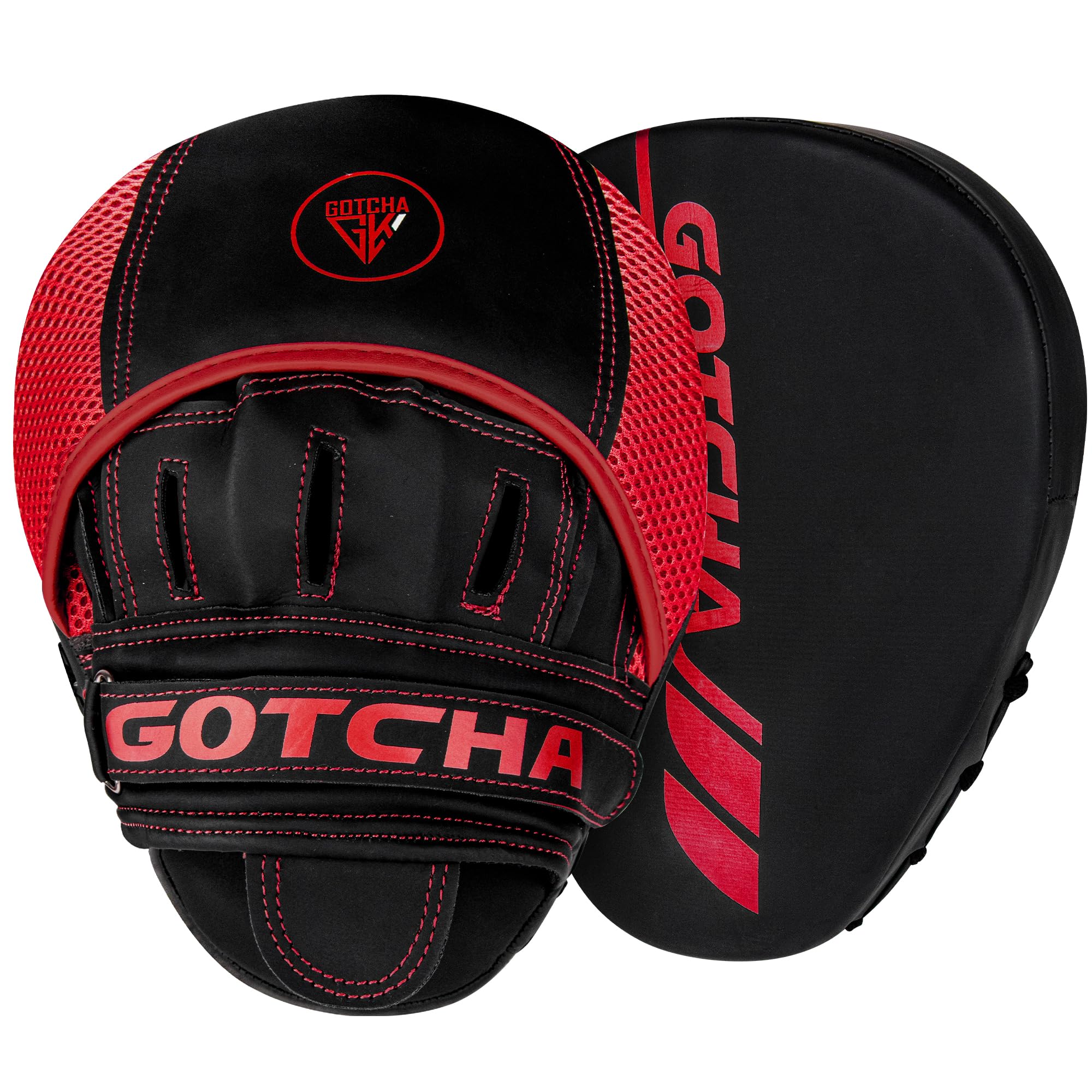 Gotchakart Boxing Pads for Adults | Focus pads for boxing, Kickboxing, MMA, Muay Thai, Martial Arts | Boxing Equipment for Men and Women | Boxing Training Equipment (Red)