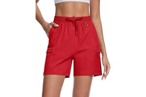 TACVASEN Women's 5" Hiking Cargo Shorts Lightweight UPF 50+ Quick Dry Athletic Shorts with Pockets Golf Outdoor Summer