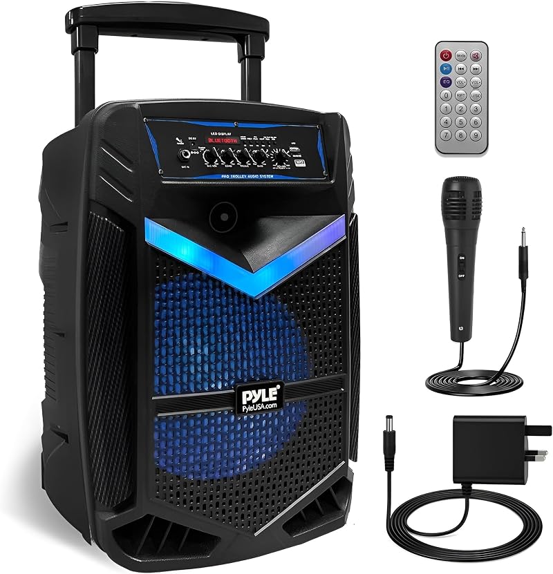 Pyle Portable Bluetooth Karaoke Machine 1200W Speaker System 38cm Subwoofer