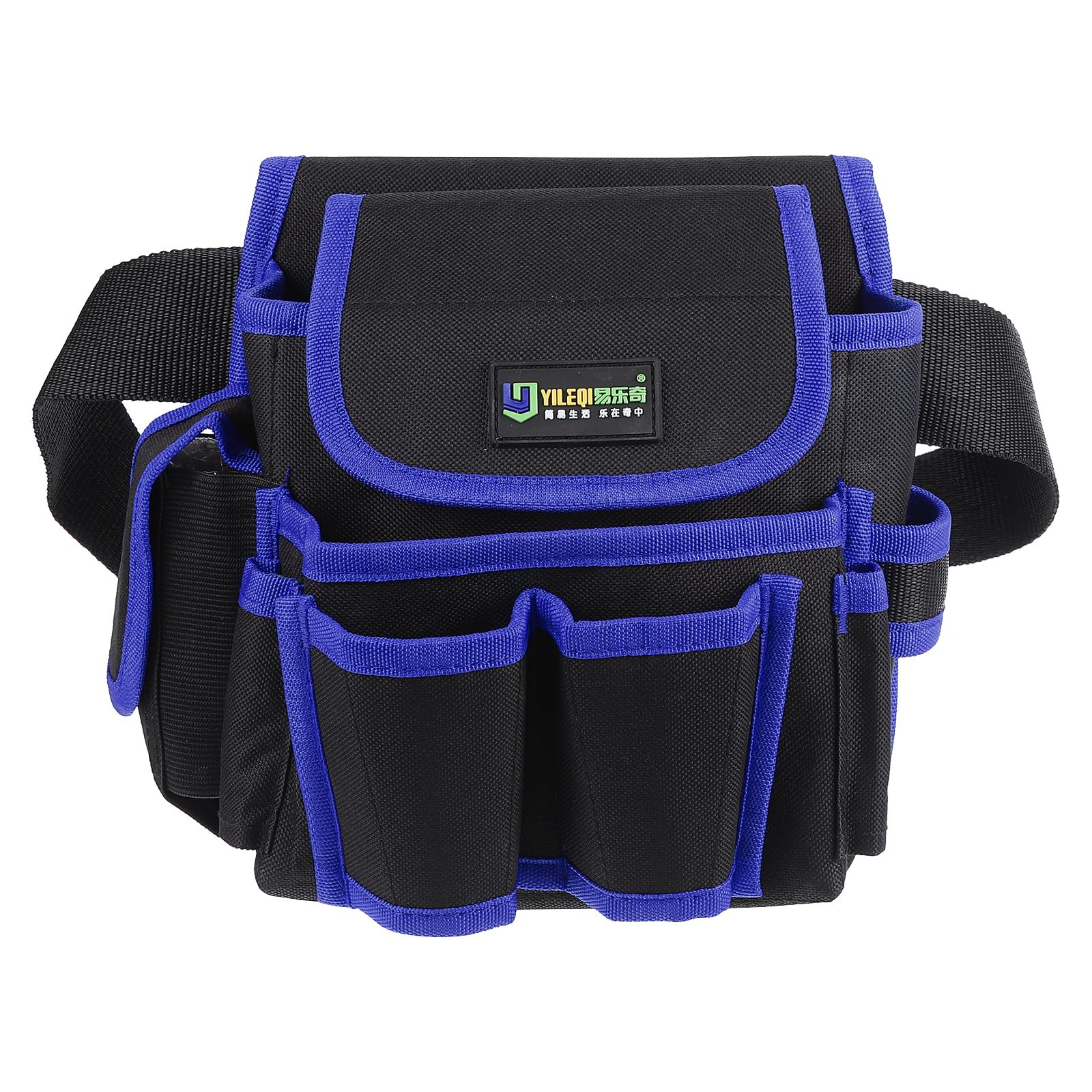 PATIKIL Tool Pouch Belt, Construction Carpenter Electrician Waist Tool Bag Utility Belts Organizer Work Gear Pocket Holder for Men Women, Blue