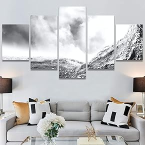 SIGNWIN 5 Panel Canvas Wall Art Expressive Landscape...