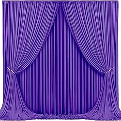 Purple Backdrop Curtains 4 Panels-Wrinkle-Free