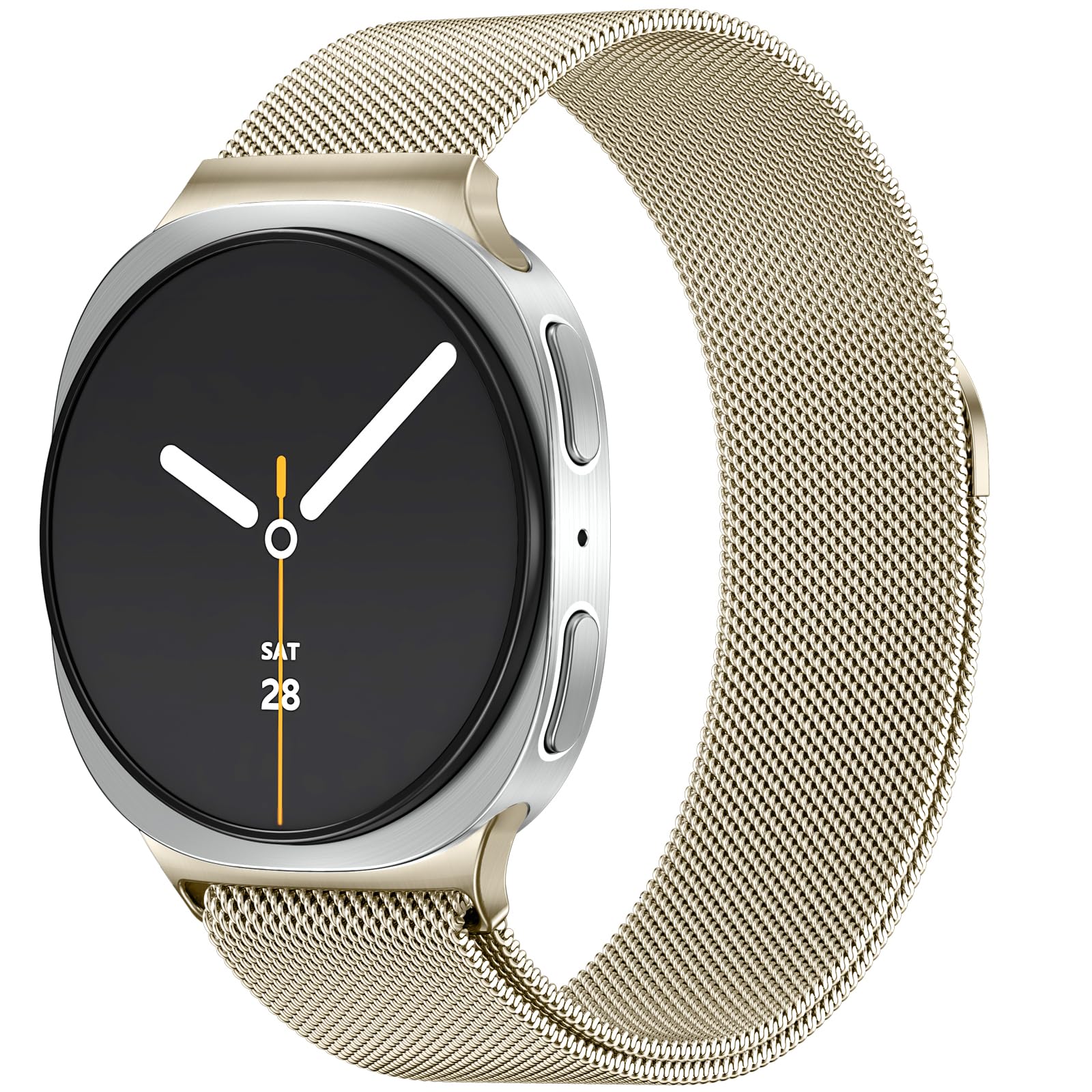 JKD Compatible with Samsung Galaxy Watch 8 Band 40mm 44mm/Galaxy Watch 8 Classic 46mm Women Men, Soft Stainless Steel Metal Magnetic Clasp for Samsung Galaxy Watch 8/Watch 8 Classic, ChampagnelGold