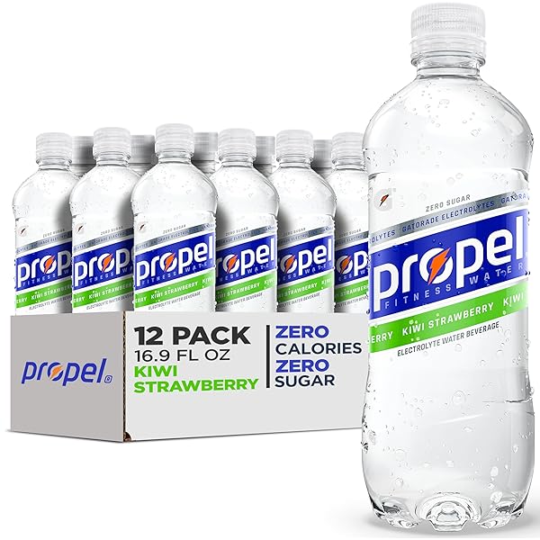 PROPEL, KIWI STRAWBERRY, ZERO CALORIE SPORTS DRINKING WATER WITH ELECTROLYTES AND VITAMINS C&E, 16.9 FL OZ (12 COUNT)