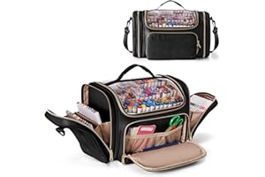 Rexmica Marker Organizer Case Bag for 180-300 Markers, Large Marker Storage Bag with Detachable Divider for Adults, Marker Travel Holder Case Bag for Various Markers or Other Art Craft Supply, Black