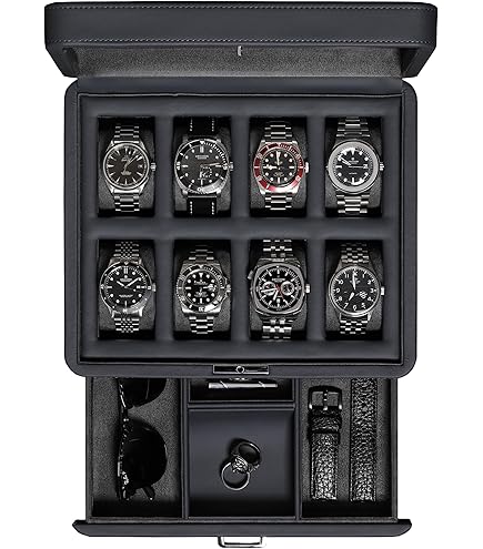 Amazon.com: WOLF Windsor 5-Piece Watch Box, Black - Features Five