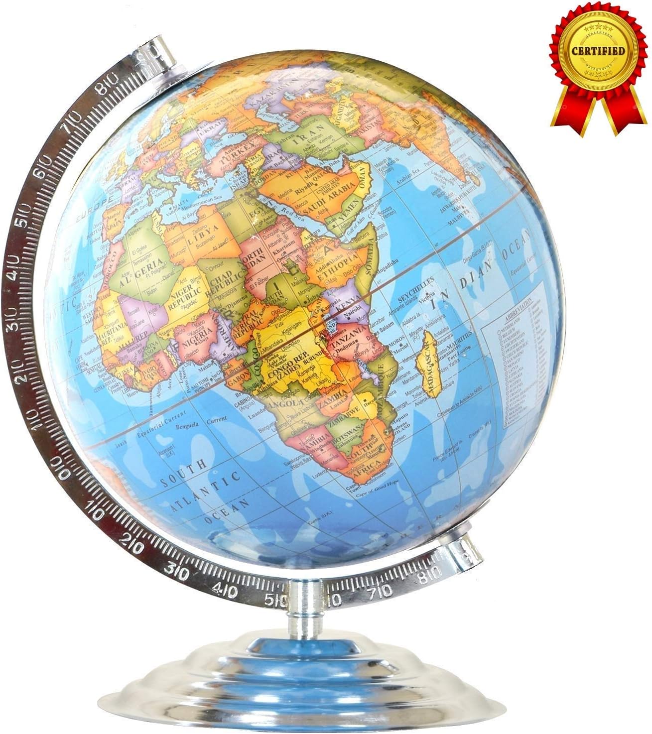 ZAxe 12 Inch Globe for Table/Globes for Student/World Map Globe/Home Decor/Globe/Political Globe/Globe for Kids
