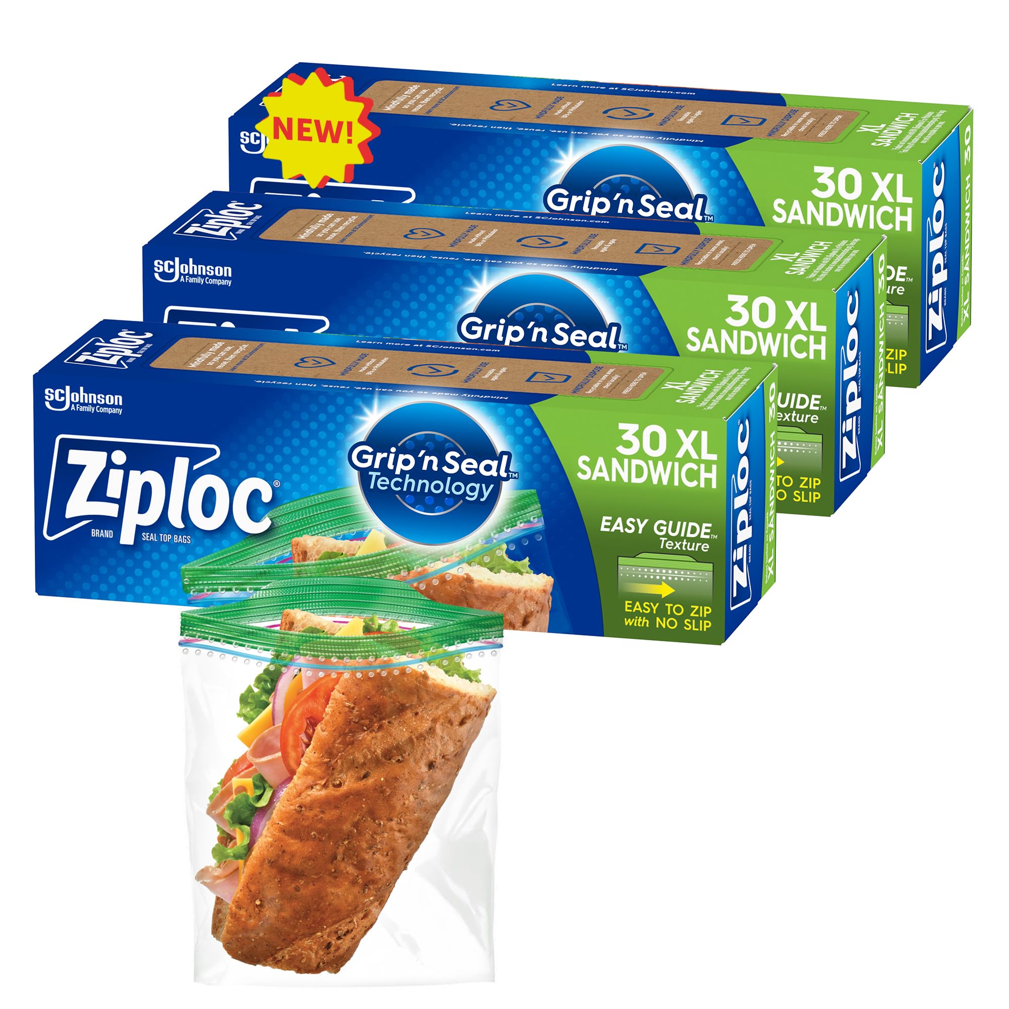 Snack Bags, Storage Bags For On The Go Freshness, Grip N Seal Technology For Easier Grip Open And Close 40 Count - View #9