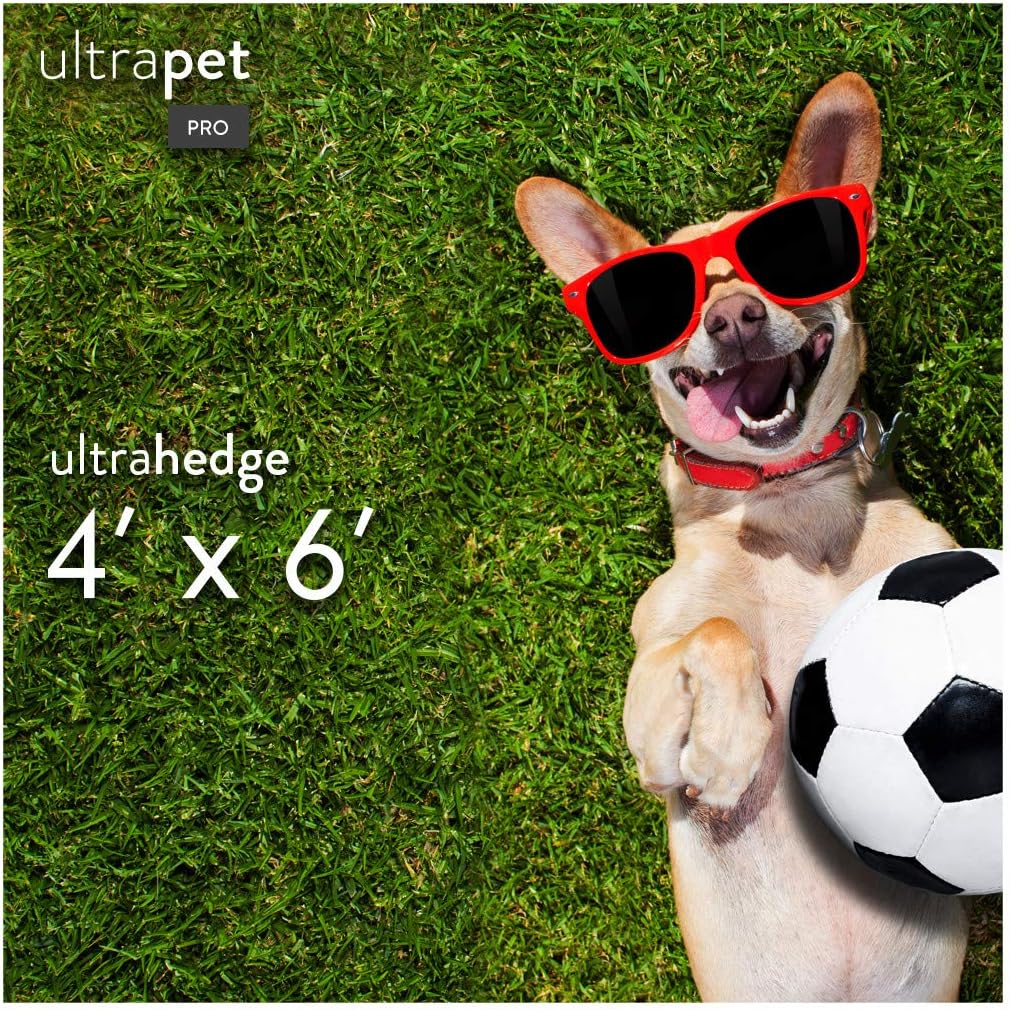 UltraHedge UltraPet Pro Artificial Grass for Pet Dog Potty Outdoor Indoor Green Faux Fake Grass Decor Synthetic Grass Mat Rug Pad Turf 1" Tall Blades 50 oz Face Weight