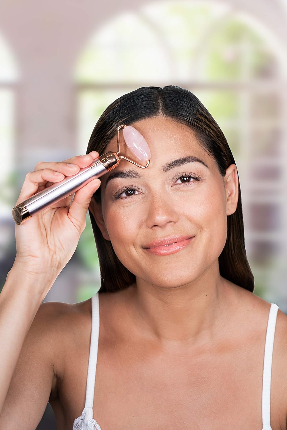 Finishing Touch Flawless Contour Vibrating Facial Roller & Massager, Rose Quartz: Beauty