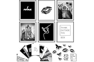 97 Decor Black and White Posters for Room Aesthetic - Black and White Wall Decor, Black and White Room Decor for Teen Girls, Boy Play Bunny Art Prints, Photo Picture Bedroom Decoration (8x10 UNFRAMED)