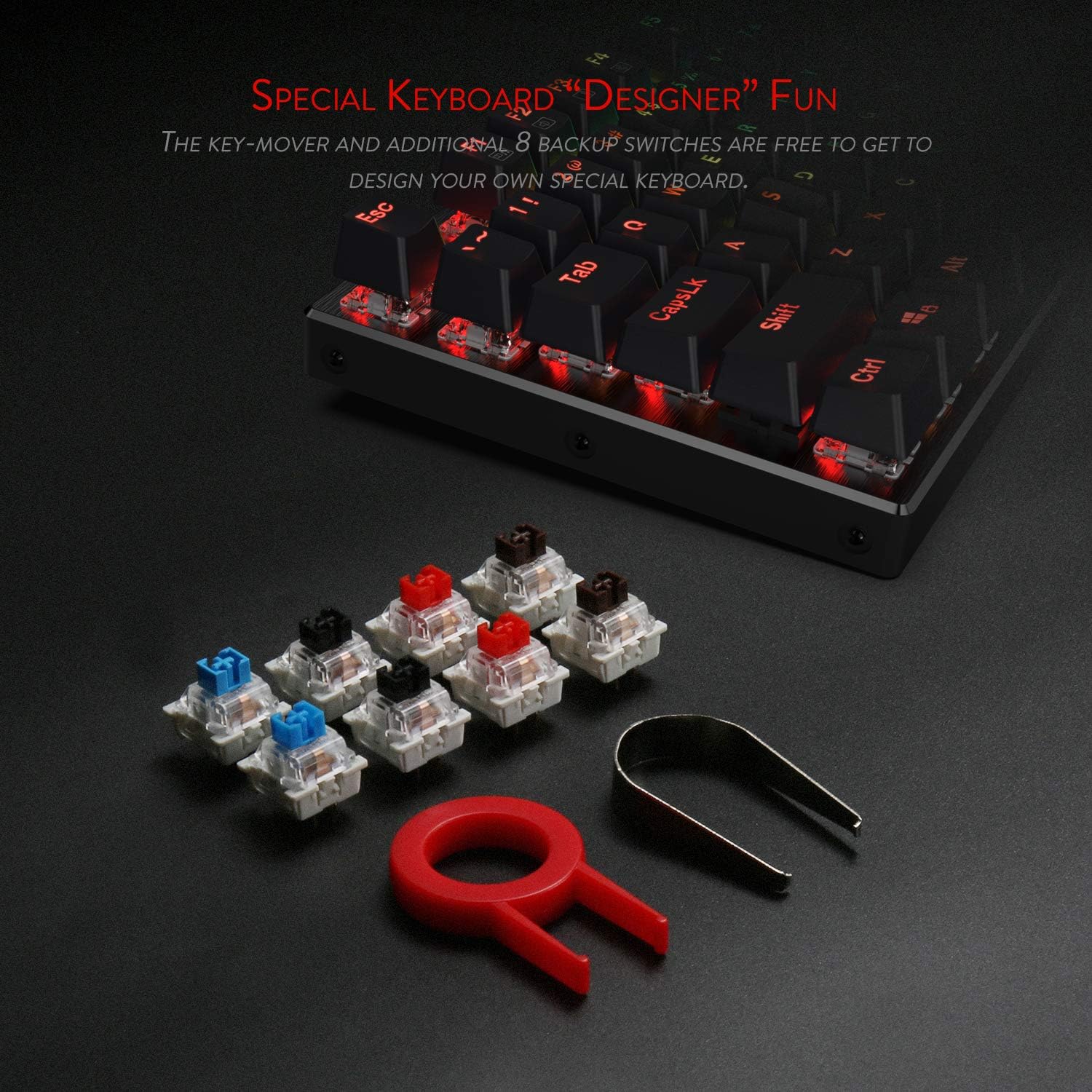 Redragon K556 RGB LED Backlit Wired Mechanical Gaming Keyboard, Aluminum Base, 104 Standard Keys: Computers & Accessories