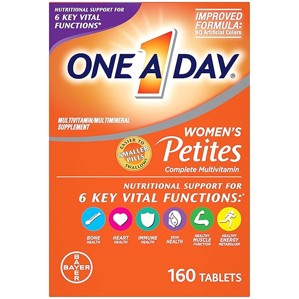 ONE A DAY WOMEN’S PETITES MULTIVITAMIN,SUPPLEMENT WITH VITAMIN A, C, D, E AND ZINC FOR IMMUNE HEALTH SUPPORT, B VITAMINS, BIOTIN, FOLATE (AS FOLIC ACID) & MORE,TABLET, 160 COUNT