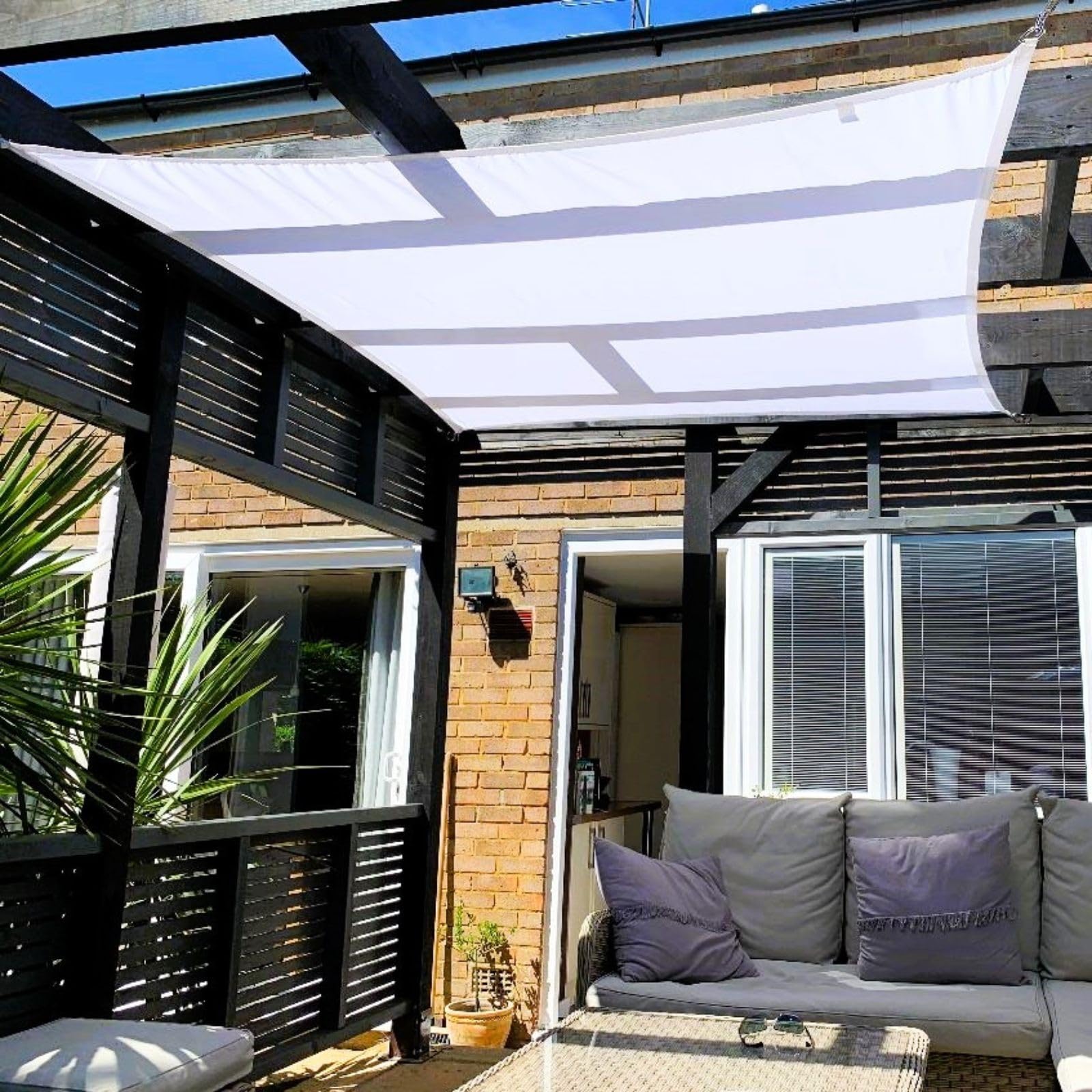 Clara Shade Sails - White Square 2m Sun Shade Sail, Conservatory Sail Shades, Pergola Canopy, Garden Sail Canopy Waterproof, Patio Gazebo, Garden Tent, Outdoor Sun Sail Shade, Garden Awning โ image 1