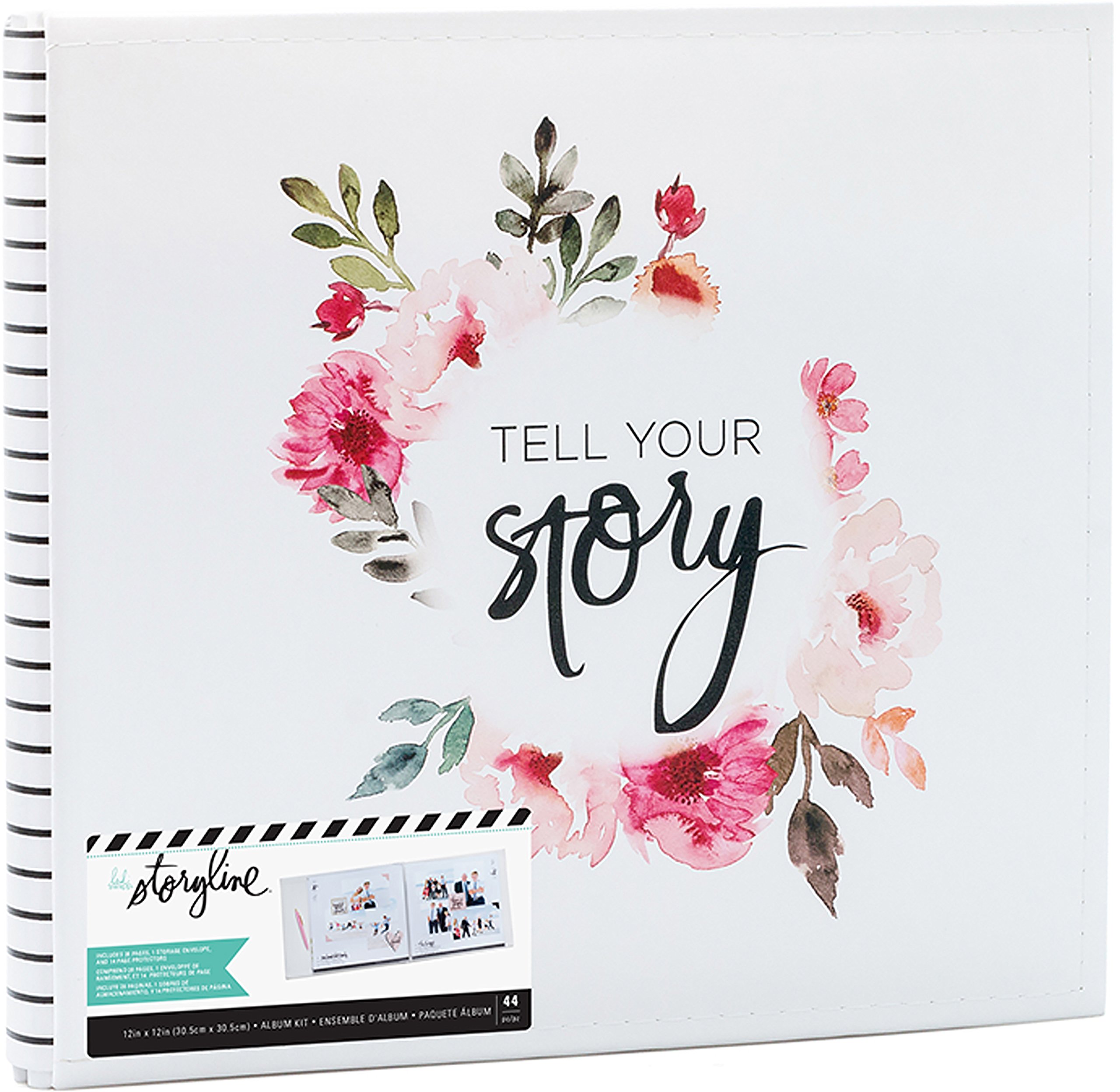 Heidi Swapp STORYLINE ALBUM12X12 WHT Floral, Multi-Coloured, One Size
