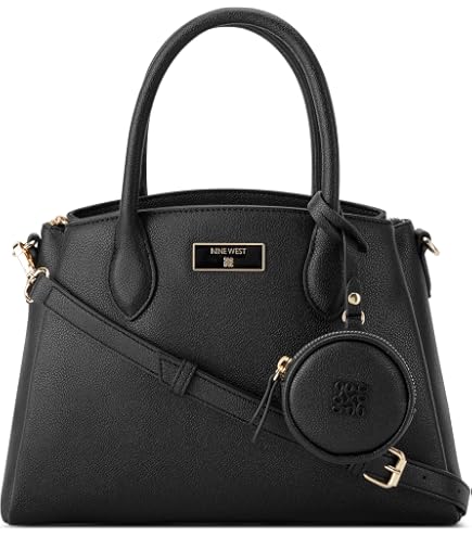 Nine West womens Brooklyn Jet Set Carryall SATCHEL, Black, One