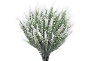 CATTREE Artificial Lavender, Plastic Plants Fake Flowers Bouquet Home Bridal Wedding Office Party Garden Balcony Indoor Outdo
